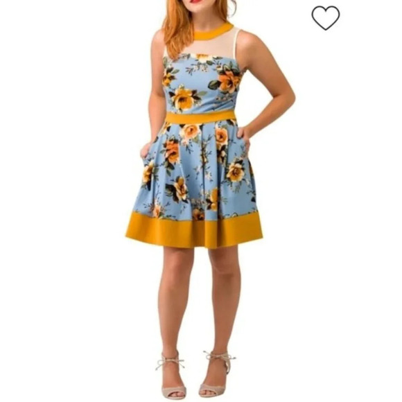 Smak Parlour Floral Dress Mesh Collar - Picture 1 of 3